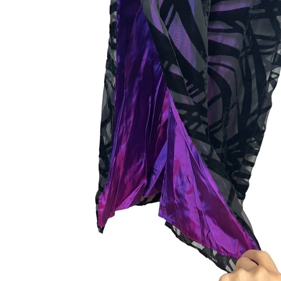 Arianna by Rachel Kaye Vintage Black Purple Velvet Claudie Dress NWT Size 6P - Picture 10 of 12